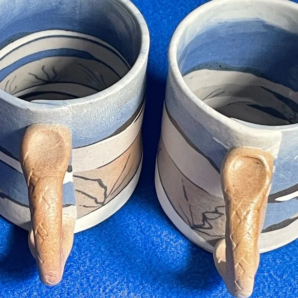 ☕️ Siegelle & Haley Handcrafted Mugs. Buzzard Mountain Pottery Line. PAIR. ☕️ - Picture 3 of 16